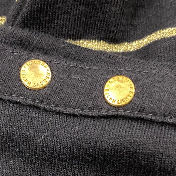 RALPH LAUREN Knit Top, Black and Gold Stripes, Size M, SKU 000363-12 - Picture 6 of 9
